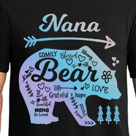 Nana Words Of Love Bear With Doodle Graphics Grandma Funny Gift Pajama Set