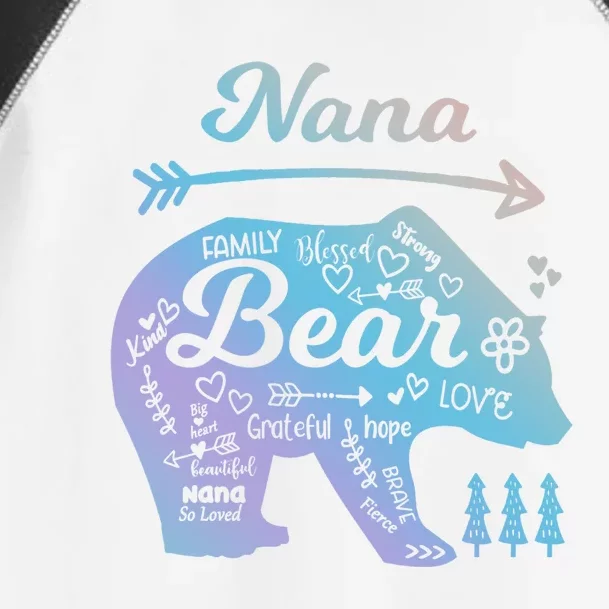 Nana Words Of Love Bear With Doodle Graphics Grandma Funny Gift Toddler Fine Jersey T-Shirt