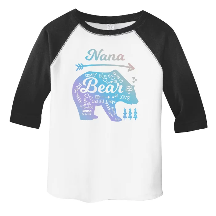 Nana Words Of Love Bear With Doodle Graphics Grandma Funny Gift Toddler Fine Jersey T-Shirt