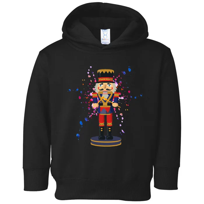 Nutcracker Watercolor Paint Splatter Toddler Hoodie