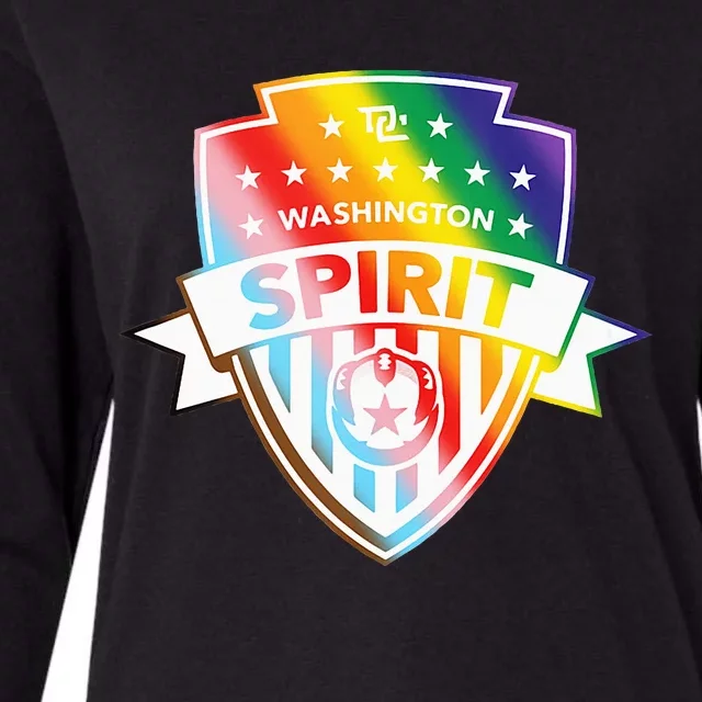 Nwsl Washington Spirit Pride Crest Womens Cotton Relaxed Long Sleeve T-Shirt