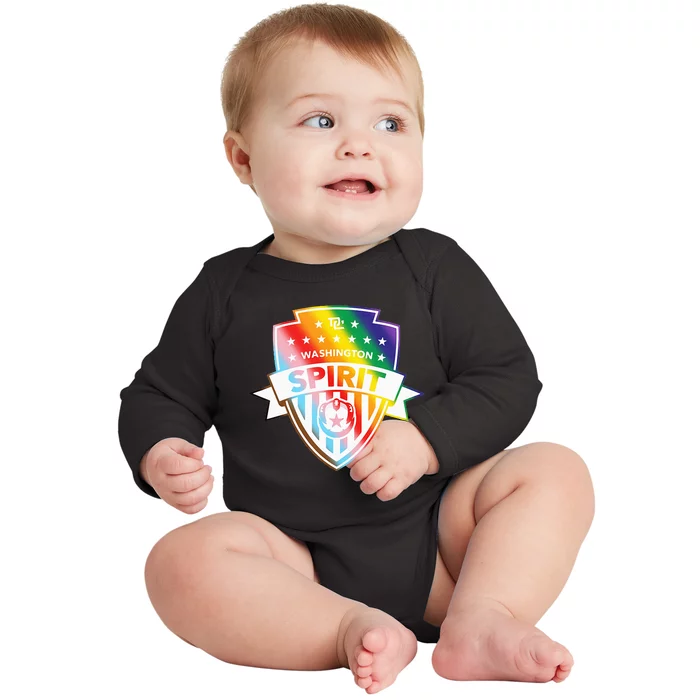 Nwsl Washington Spirit Pride Crest Baby Long Sleeve Bodysuit