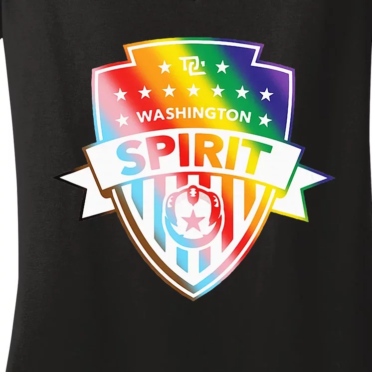 Nwsl Washington Spirit Pride Crest Women's V-Neck T-Shirt