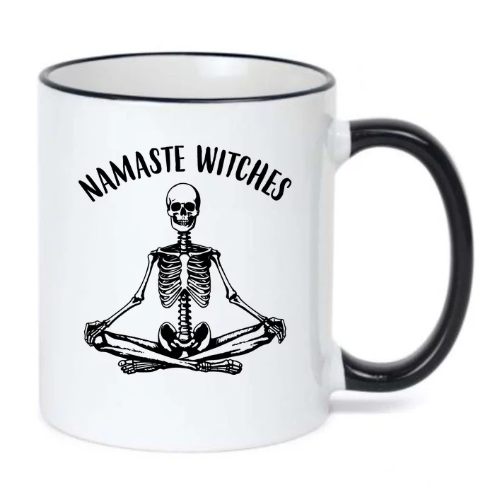 Namaste Witches Skeleton Halloween Yoga Black Color Changing Mug