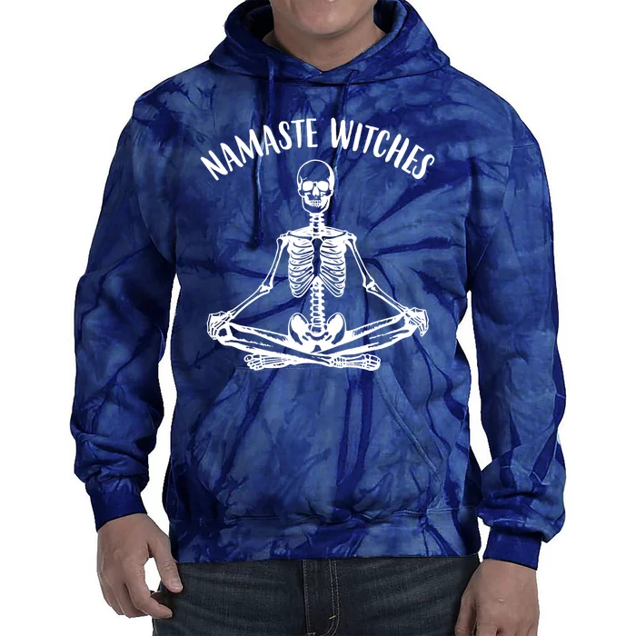 Namaste Witches Skeleton Halloween Yoga Tie Dye Hoodie