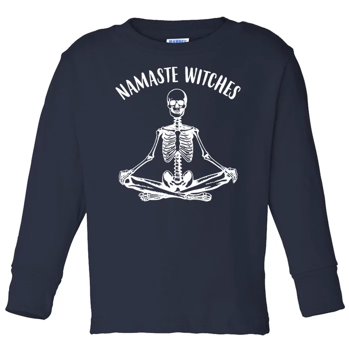 Namaste Witches Skeleton Halloween Yoga Toddler Long Sleeve Shirt