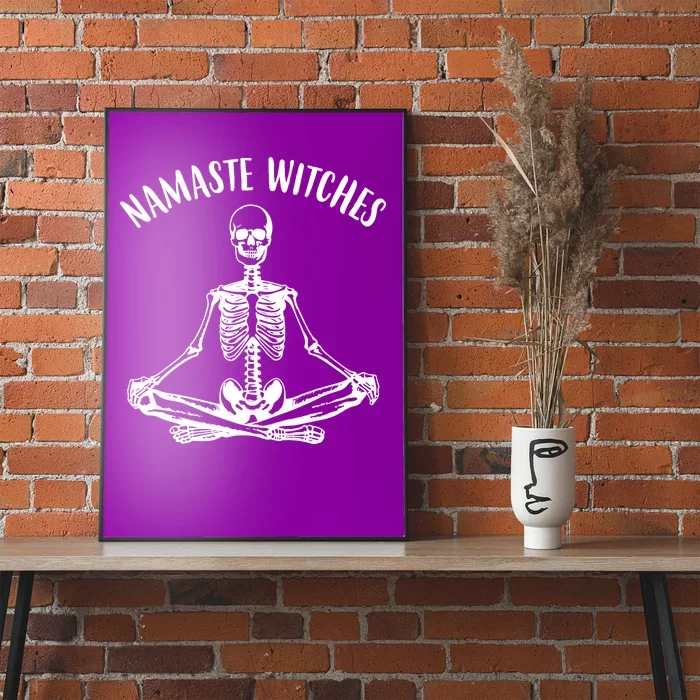 Namaste Witches Skeleton Halloween Yoga Poster