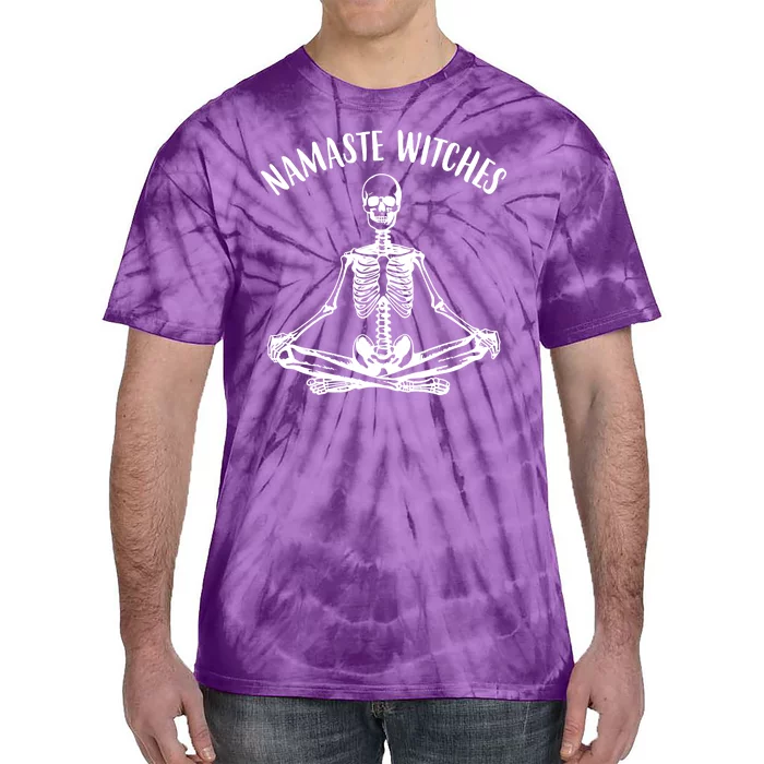 Namaste Witches Skeleton Halloween Yoga Tie-Dye T-Shirt