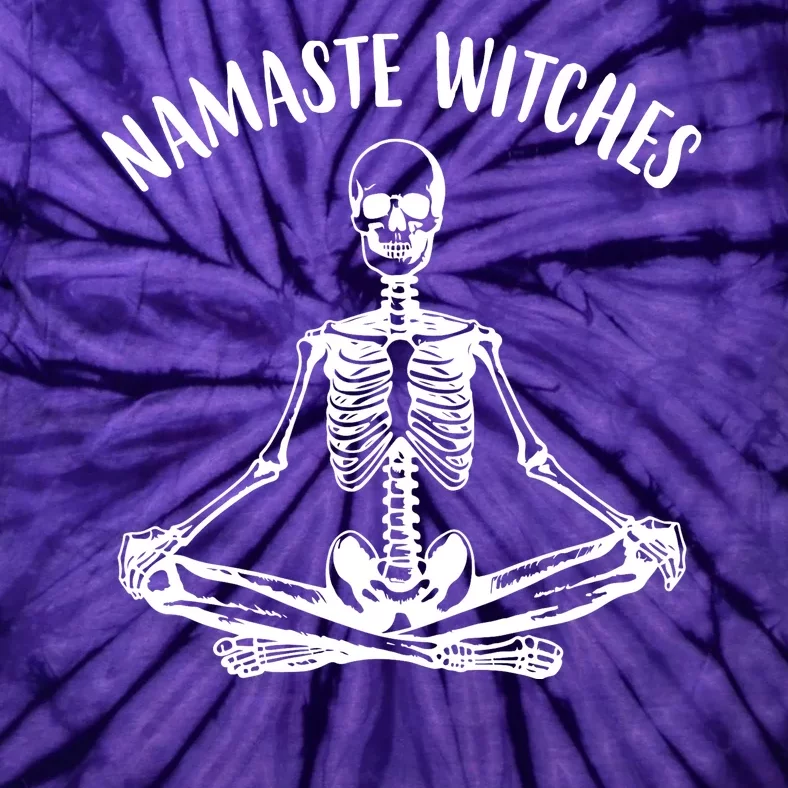 Namaste Witches Skeleton Halloween Yoga Tie-Dye T-Shirt