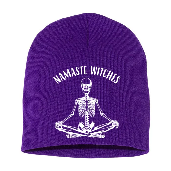 Namaste Witches Skeleton Halloween Yoga Short Acrylic Beanie