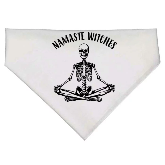 Namaste Witches Skeleton Halloween Yoga USA-Made Doggie Bandana