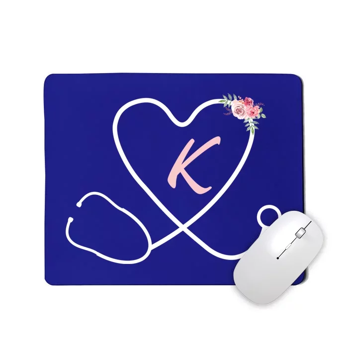 Nurse With Stethoscope Flower Nursing Rn Registered Nurse Gift Mousepad