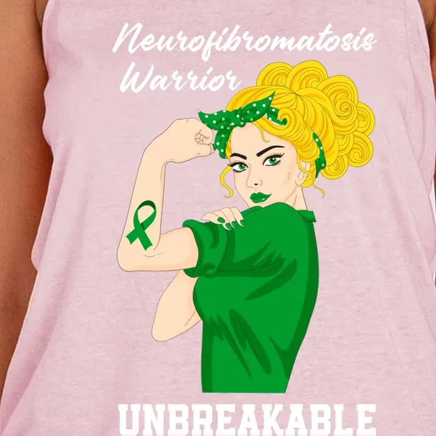 Neurofibromatosis Warrior Unbreakable Neurofibromatosis Gift Women's Knotted Racerback Tank