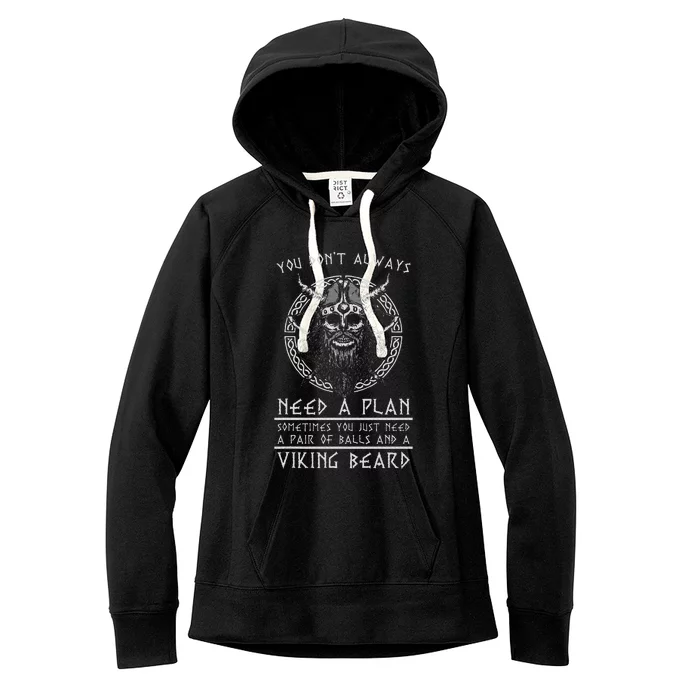 Nordic Warrior Viking Beard Gift Viking Women's Fleece Hoodie