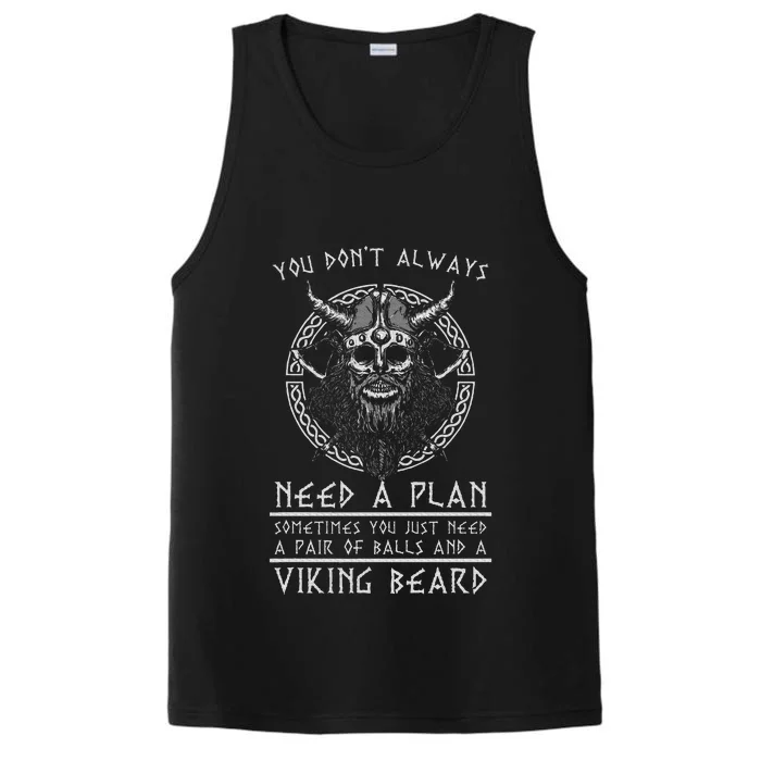 Nordic Warrior Viking Beard Gift Viking Performance Tank