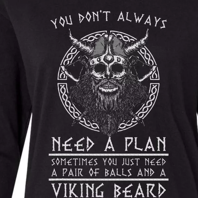 Nordic Warrior Viking Beard Gift Viking Womens Cotton Relaxed Long Sleeve T-Shirt