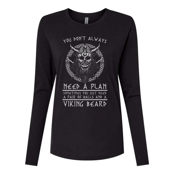 Nordic Warrior Viking Beard Gift Viking Womens Cotton Relaxed Long Sleeve T-Shirt