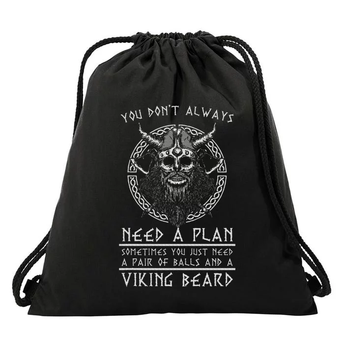 Nordic Warrior Viking Beard Gift Viking Drawstring Bag