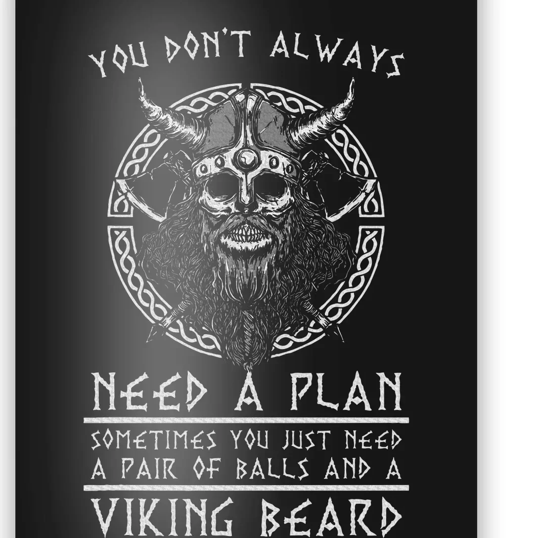 Nordic Warrior Viking Beard Gift Viking Poster