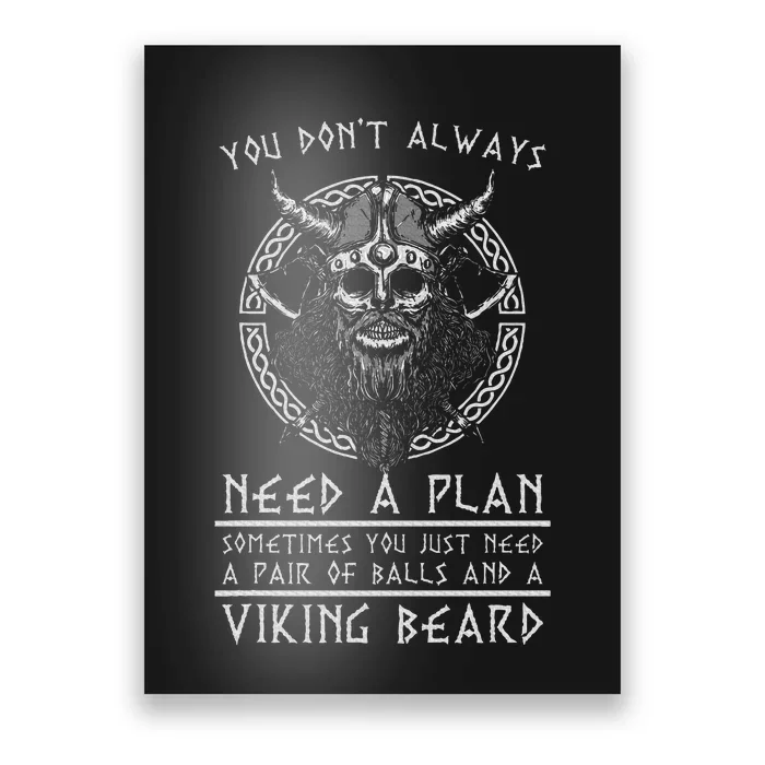 Nordic Warrior Viking Beard Gift Viking Poster