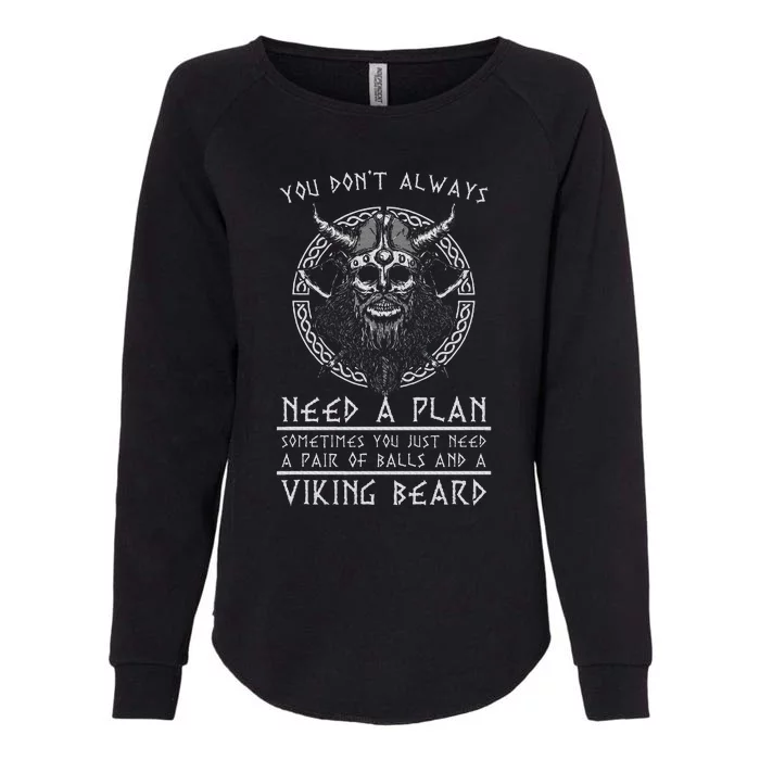 Nordic Warrior Viking Beard Gift Viking Womens California Wash Sweatshirt