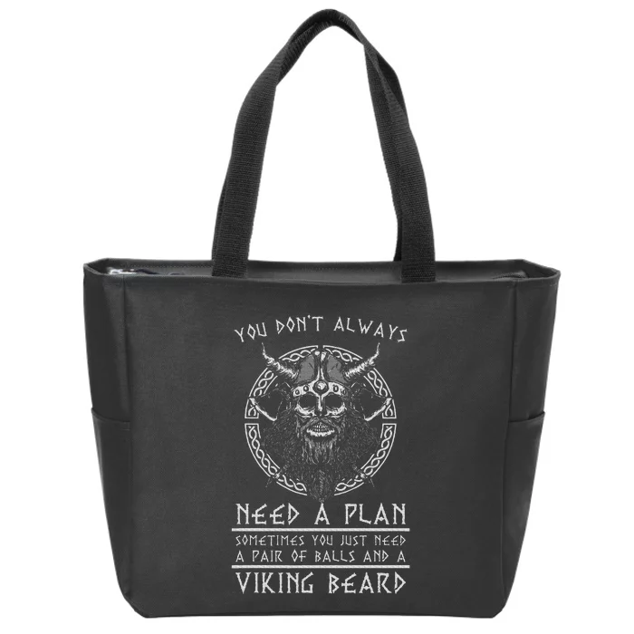 Nordic Warrior Viking Beard Gift Viking Zip Tote Bag