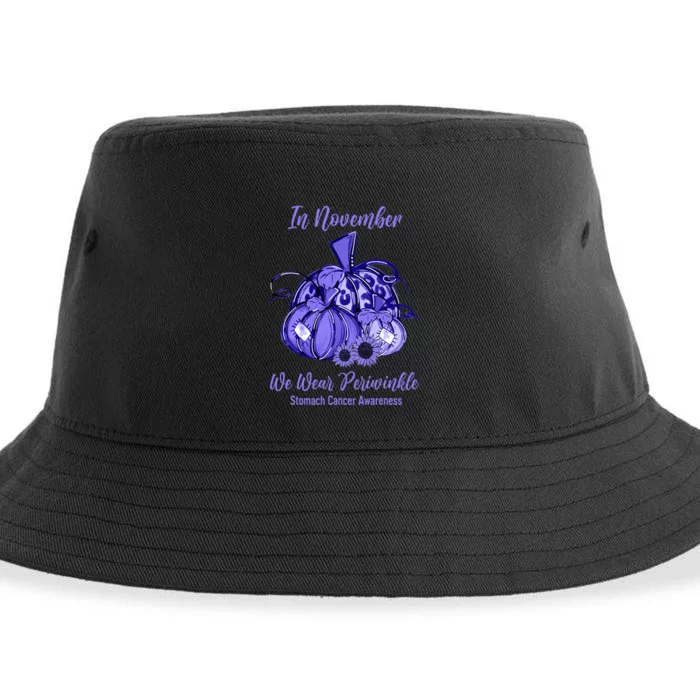 November we wear periwinkle pumpkin stomach cancer awareness Sustainable Bucket Hat