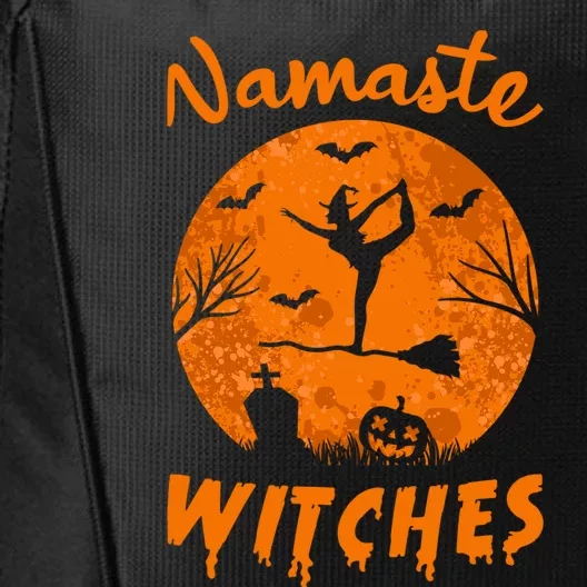 Namaste Witches Yoga Meditation Halloween Broomstick Witch Funny Gift City Backpack