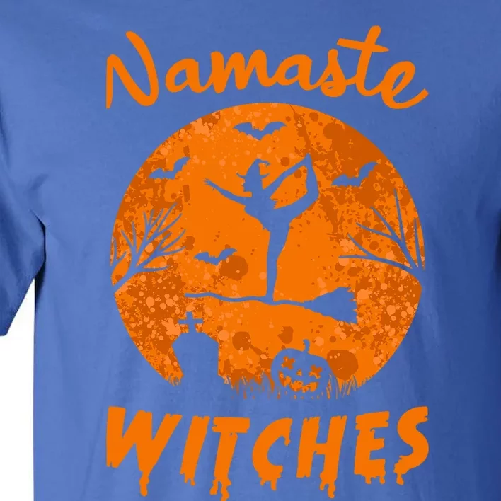 Namaste Witches Yoga Meditation Halloween Broomstick Witch Funny Gift Tall T-Shirt