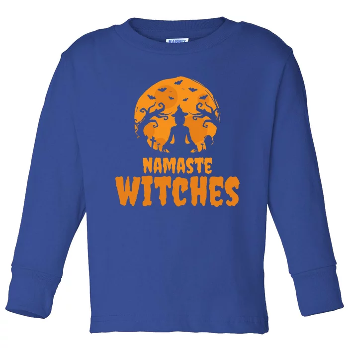 Namaste Witches Yoga Instructor Funny Halloween Yoga Gift Toddler Long Sleeve Shirt