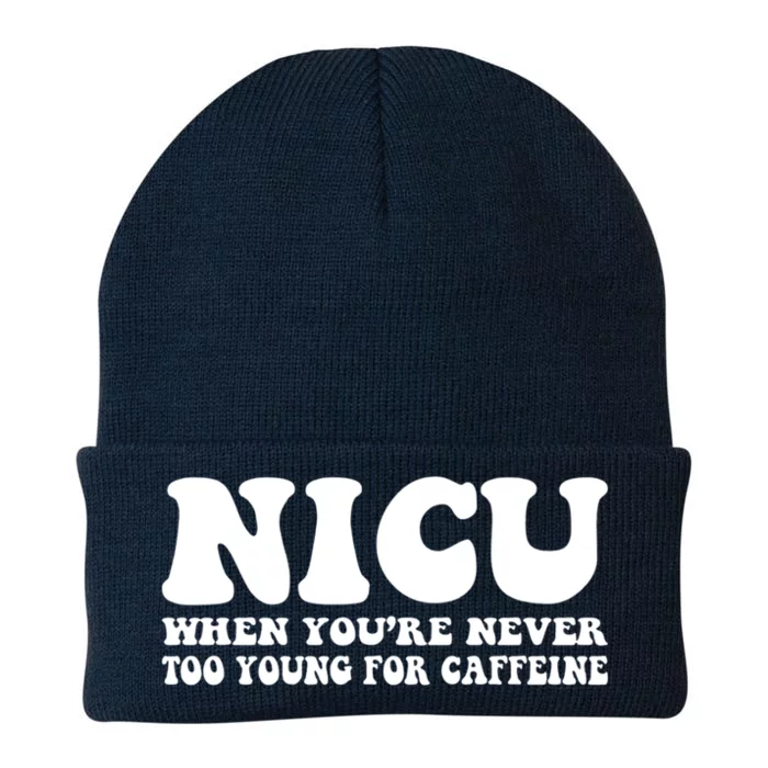 Nicu When Youre Never Too Young For Caffeine Nurse Coffee Cute Gift Knit Cap Winter Beanie