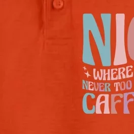 Nicu Where Youre Never Too Young For Caffeine Nicu Nurse Gift Dry Zone Grid Performance Polo