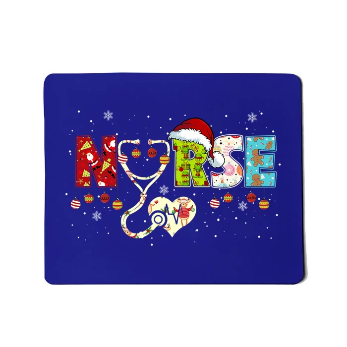 Nurse Xmas Gift With Santa Claus Elf Reindeer With Hat Meaningful Gift Mousepad