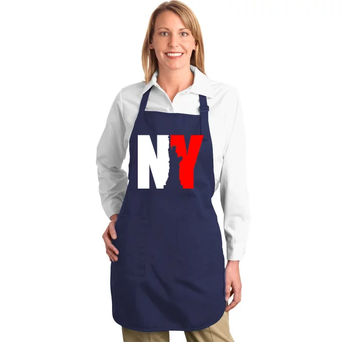 NY - New York Statue Of Liberty Die Cut Full-Length Apron With Pocket