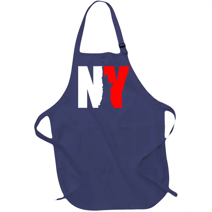 NY - New York Statue Of Liberty Die Cut Full-Length Apron With Pocket