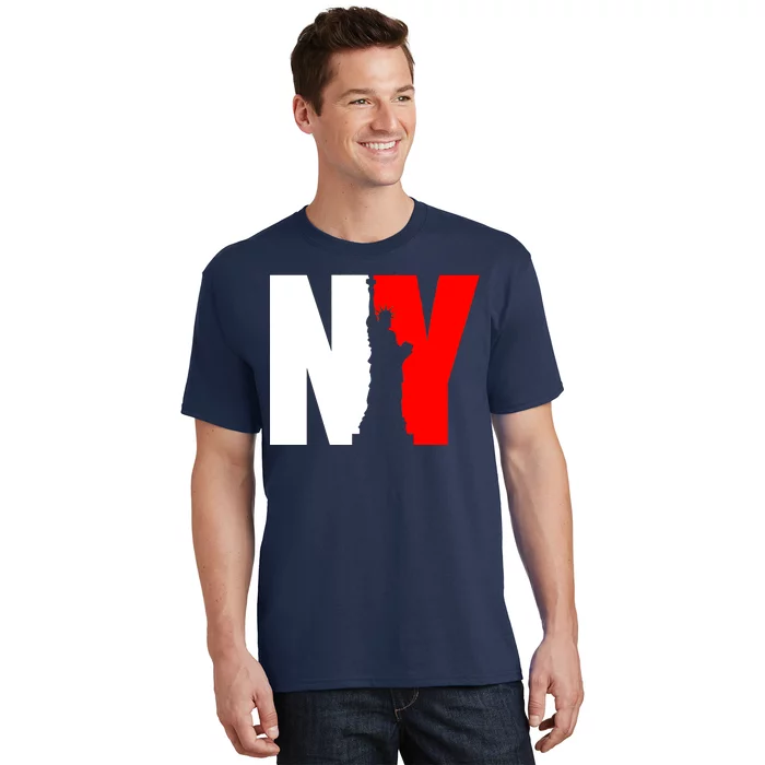 NY - New York Statue Of Liberty Die Cut T-Shirt