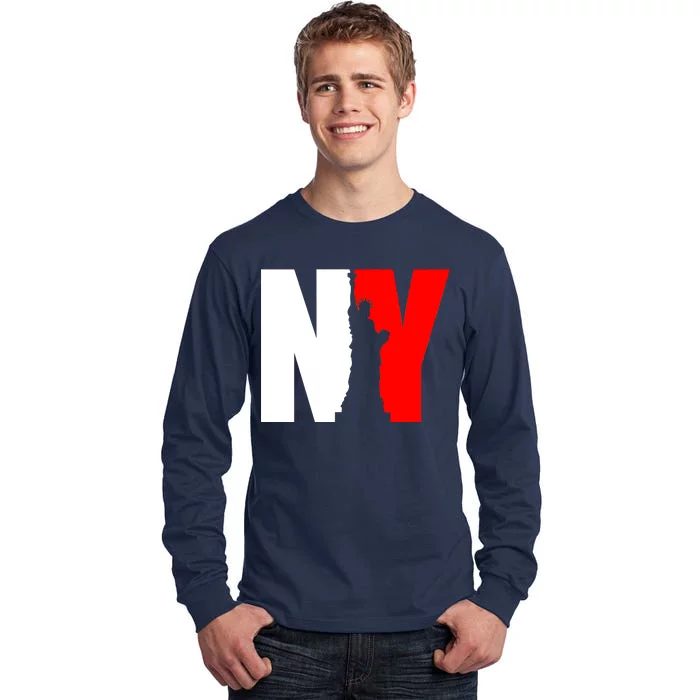 NY - New York Statue Of Liberty Die Cut Tall Long Sleeve T-Shirt