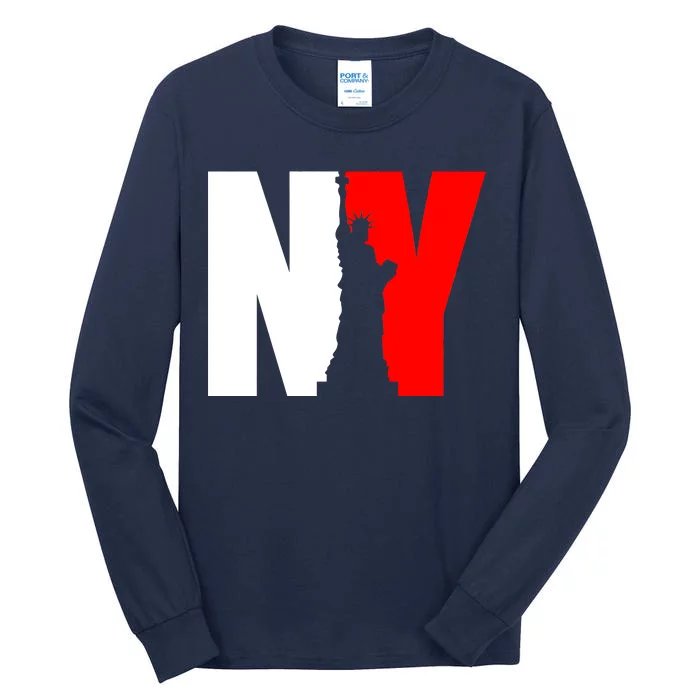 NY - New York Statue Of Liberty Die Cut Tall Long Sleeve T-Shirt