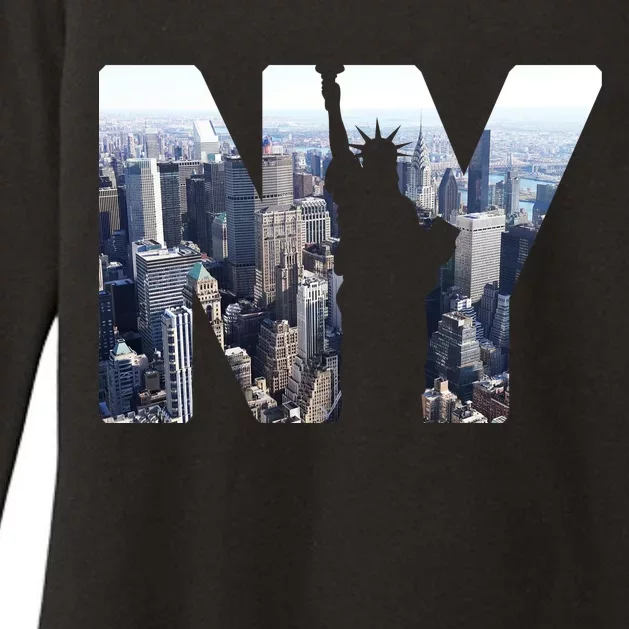 NY Statue Of Liberty Womens CVC Long Sleeve Shirt