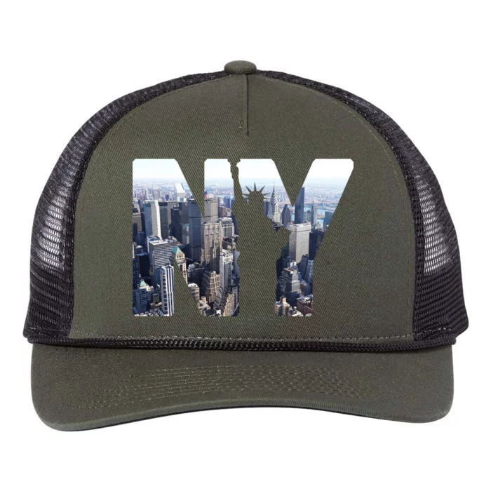 NY Statue Of Liberty Retro Rope Trucker Hat Cap