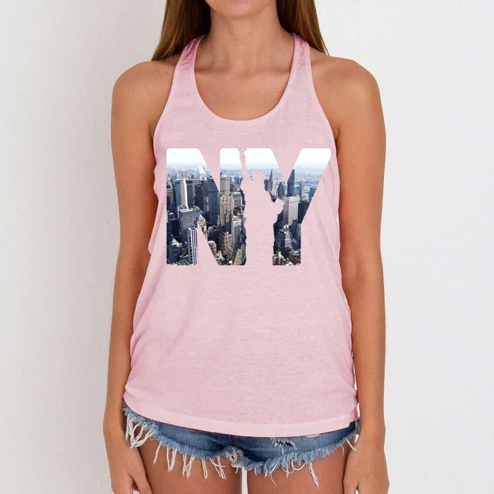 NY Statue Of Liberty Women's Knotted Racerback Tank