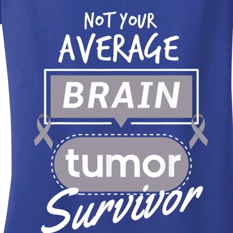 Not Your Average Brain Tumor Survivor Brain Cancer Gift Women's V-Neck T-Shirt