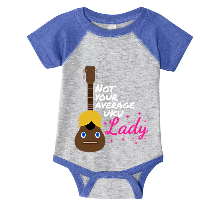 Not Your Average Ukulady Funny Ukulele Pun Gift Infant Baby Jersey Bodysuit