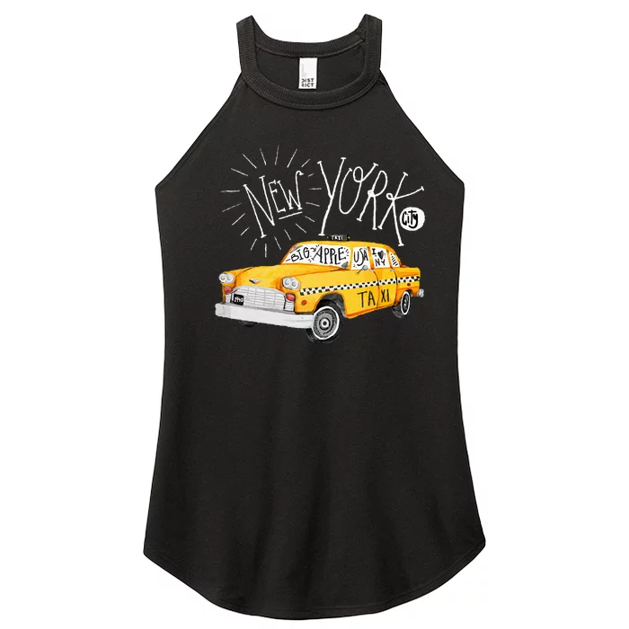 New York Big Apple Yellow Cab Taxi Women’s Perfect Tri Rocker Tank