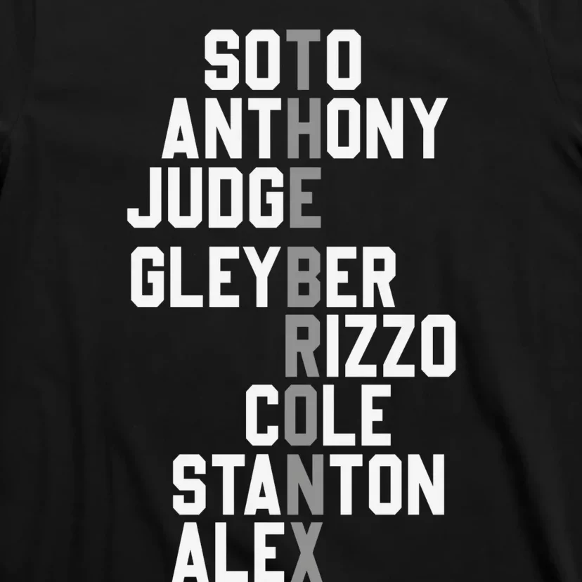 New York Baseball Player Name T-Shirt