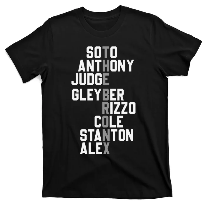 New York Baseball Player Name T-Shirt