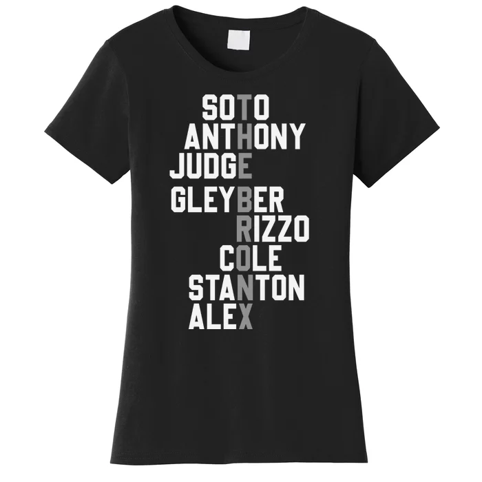 New York Baseball Player Name Women's T-Shirt