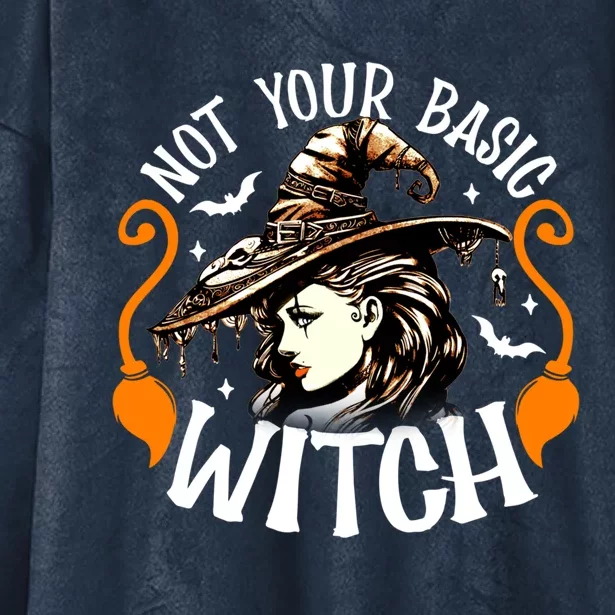 Not Your Basic Witch Funny Halloween Costume Cool Gift Hooded Wearable Blanket