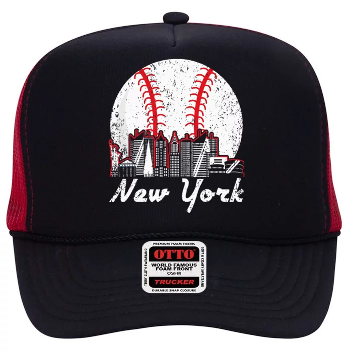 New York Baseball NY High Crown Mesh Trucker Hat