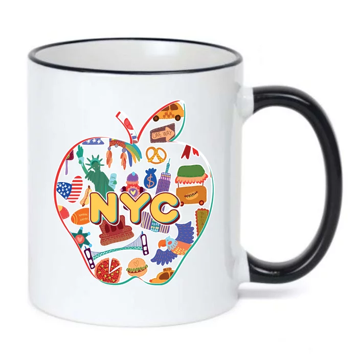 NYC Apple Doodle Black Color Changing Mug